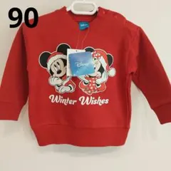 【90】DISNEY　ディズニー　ミッキー　ミニー　クリスマス　トレーナー