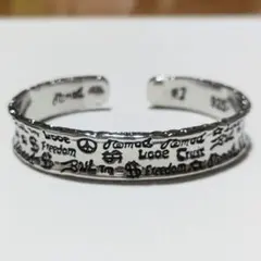バングル　ブレスレット　シルバー　英字　絵文字　古代文字　アクセサリー