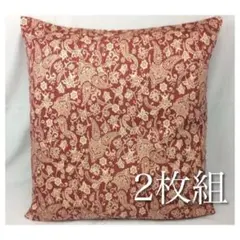 新品・未使用】コットン100％座布団カバーやわらぎ55x59cm 緑色2枚