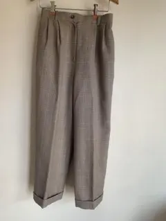 【バーバリー】グレー系チェック ワイドパンツ　値下げ！