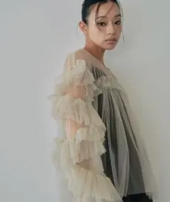 ANDRESD チュールトップス　decorative tulle tops
