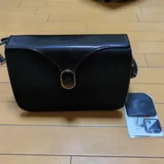 ピエールカルダンブラックレザーハンドバッグ