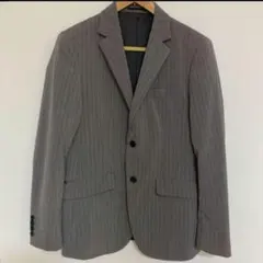 【早急売り切れ希望】GUメンズ　テーラードジャケット　グレー　ストライプ M