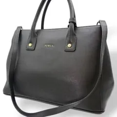 フルラ ショルダーバッグ ハンドバッグ 2way レザー 黒 ブラック チャーム