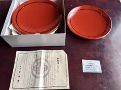 未使用 漆器 角田清兵衛商店 根来塗お盆菓子皿 4枚セット 銘々皿 溜塗 刷毛目 未使用 漆器 角田清兵衛商店 根来塗お盆菓子皿 4枚セット 銘々皿 溜塗