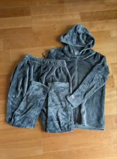 フルーツオブザルーム ルームウェア 上下セット S グレー もこもこ パジャマ