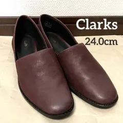 Clarks クラークス フラットシューズ スリッポン UK5 24cm 赤茶