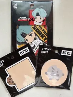 BTS ユンギ TinyTAN BT21 SHOCKY 付箋 ステッカーセット