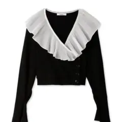 SNIDEL Sustainable シフォンプリーツカラーニットプルオーバー