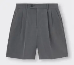 GU タックハーフパンツ グレーポケット付き