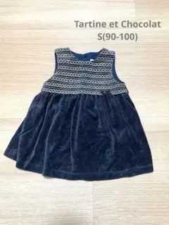 ❤︎ Tartine et Chocolatネイビー ワンピース90 100❤︎
