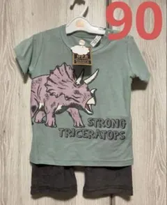 恐竜　ダイナソー　パジャマ　ルームウェア　半袖　90サイズ　腹巻き付きパジャマ
