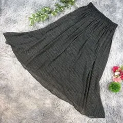 ✨MK MICHEL KLEIN✨サイズ38(M)黒と白のドット柄フレアスカート