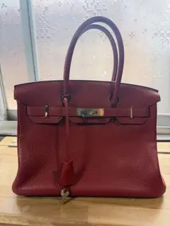 エルメス バーキン25 ヴォーエプソン ルージュヴィフ シルバー金具 □H