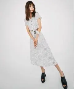 ホワイト・ドット 半袖セットアップ