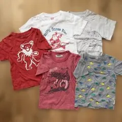 キッズ半袖プリントTシャツ 5枚セット 100男の子スヌーピー恐竜春夏