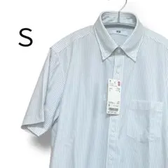 訳アリ ユニクロ UNIQLO ドライイージーケアストライプシャツ 半袖 S
