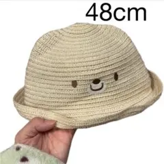クマの顔の麦わら帽子 48cm