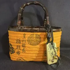 一閑張り　カゴバッグ　ハンドメイド　和紙　武士　武者　柿渋　日本製　日本文化 一閑張り カゴバッグ ハンドメイド 和紙 武士 武者 柿渋 日本製 日本