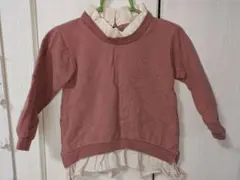 petit main フリル襟 長袖カットソー