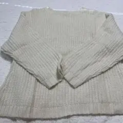 UNIQLO アイボリー 長袖ニット Lサイズ