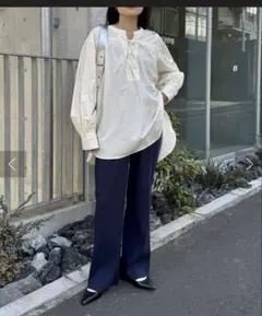 チャオパニックティピーすっきりシルウエットリブパンツネイビー カジュアルパンツ