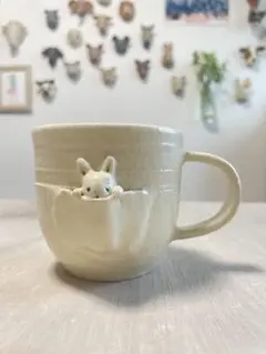 うさぎ マグカップ 陶器 ハンドメイド　キッチン　ウサギ