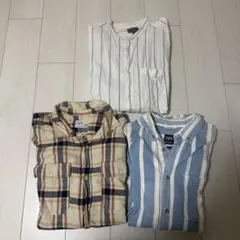 ZARA ザラ H&M チェックシャツ ストライプシャツ XL 3点セット