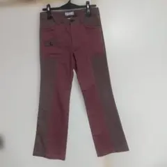 パンツ ツートンワインレッド