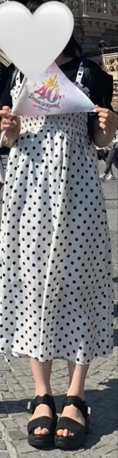 GU ホワイトドット キャミワンピース