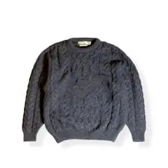 アイルランド製 Aran Craft フィッシャーマンニット グレー M