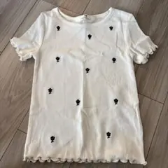 H&M 花柄刺繍 Tシャツ 110/116