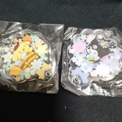 早い者勝ちカスタムアクリルチャーム フラワーブーケプリンくんとクロミちゃんセット