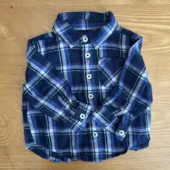 ELFINDOLL CLASSIC 長袖シャツ 80 ネイビー系チェック