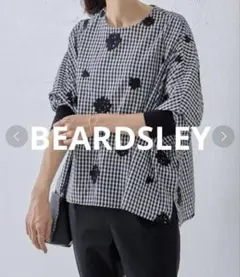 ビアズリー フラワー刺繍シャツTシャツ　ギンガム