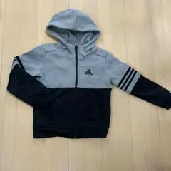 adidas フルジップフーディ グレー/ブラック