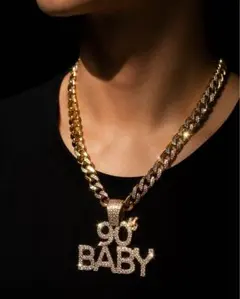 HIPHOP styleロゴ ゴールドチェーン ネックレス