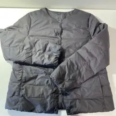 無印良品 軽量ダウン　ノーカラージャケット M ダークグレー　ポケッタブル