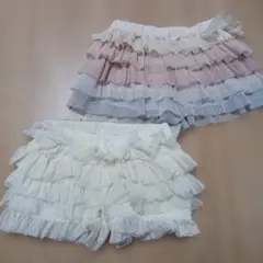 piqué フリルショートパンツ XS　2枚セット