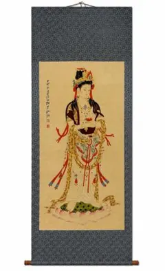 张大千大势至菩萨图 中国画 掛け軸 水墨画 和室 玄関 茶室 壁掛け 美術