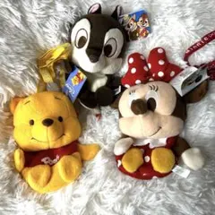 Disneyぬいぐるみバッグチャーム ミニポーチ リール付 希少 3点セット