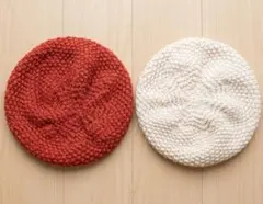 美品　MOUSSY　ニットサマー　ベレー帽　レッドとホワイト2色セット　マウジー