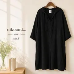 90美品　大きいサイズ　nikoand... ブラック　羽織りのサムネイル