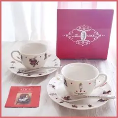 【未使用】Macmillan不思議の国のアリス スプーン付カップ＆ソーサーセット