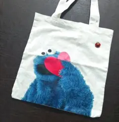 新品クッキーモンスタートートバッグ エルモバッジ付き SESAME STREET