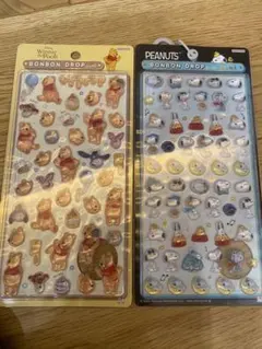 ボンボンドロップシール　ディズニー　スヌーピー　プーさん　mini 2枚セット