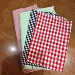 チェック柄　ストライプ柄　小柄　生地はぎれセット