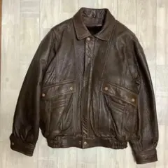 【VINTAGE】日本製 A-2 ラムレザー フライトボンバージャケット L