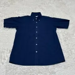 L&W DESIGN 신사복의 아오키 반소매 셔츠 M 사이즈 네이비 감색