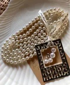 パール&ピアス　セット　イミテーションパール　フォーマル　花嫁アクセサリー